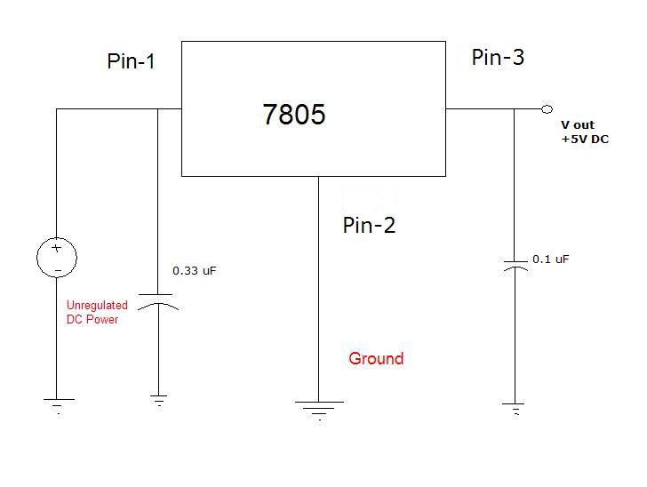 Build 5V regulated power supply from 9V DC adapter ...